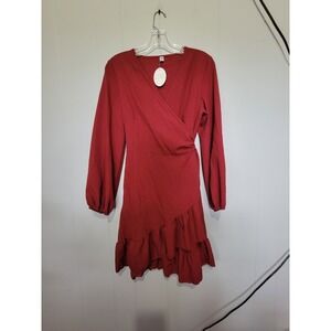 Red Long‎ Sleeve Wrap Dress Size Small New with Tags Women's